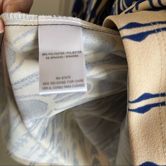 Danny & Nicole Blue Print 3/4 Sleeve Fit and Flare Midi Dress SZ 10 EUC - Picture 5 of 8